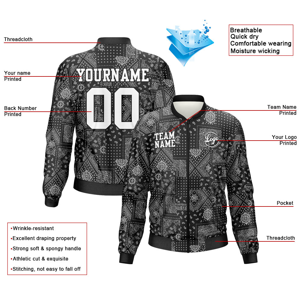 Custom Long Sleeve Windbreaker Jackets Uniform Printed Your Logo Name Number Bandanna enthsush