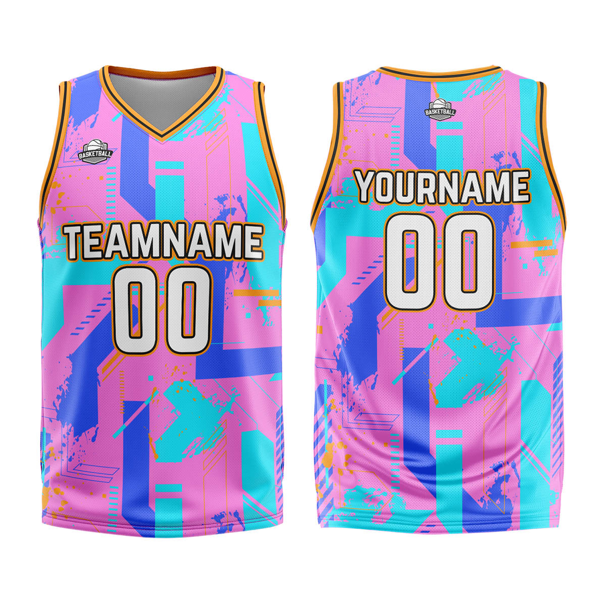 Custom Pink Blue Basketball Jersey Uniform Suit Printed Your Logo Name Number enthsush