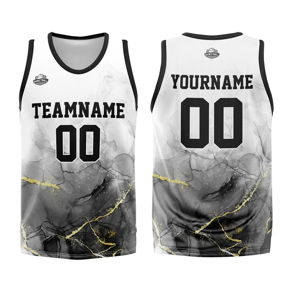 Custom Basketball Jersey Uniform Suit Printed Your Logo Name Number Black&White enthsush