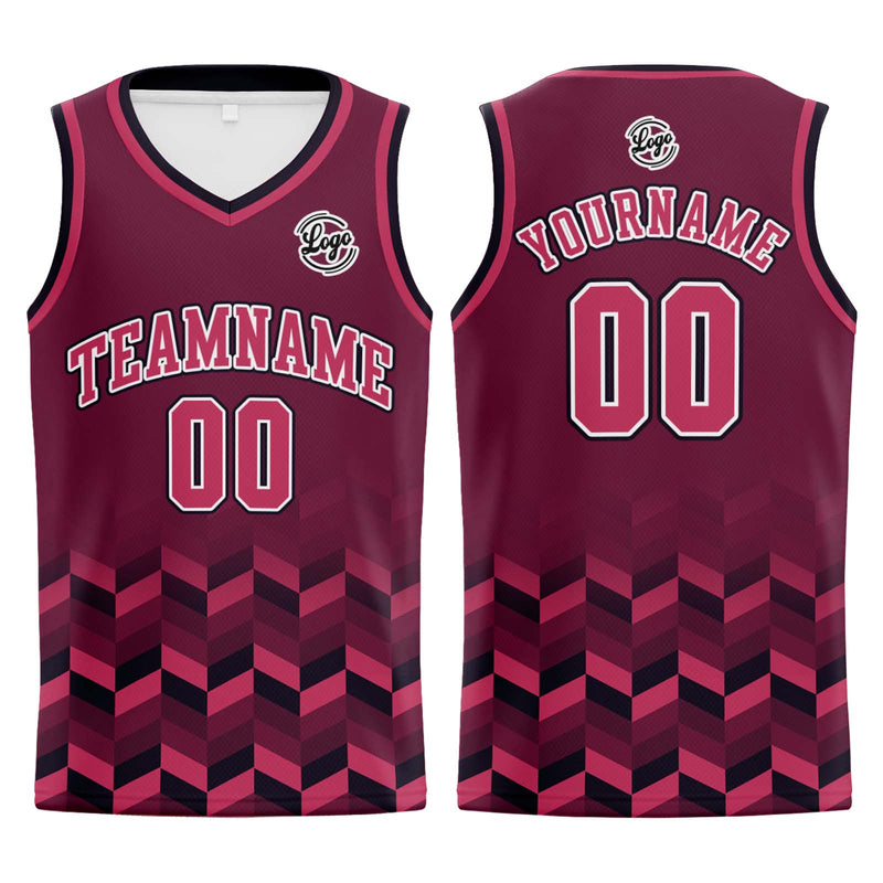 Custom Plum Red Basketball Jersey Uniform Suit Printed Your Logo Name Number