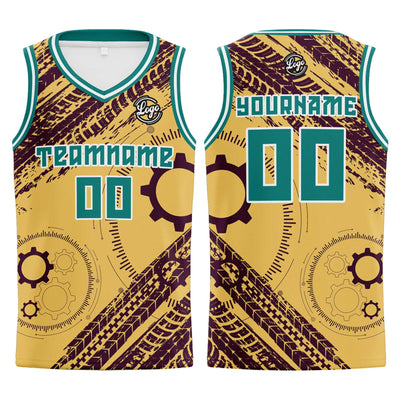 Custom Light Yellow Brown Basketball Jersey Uniform Suit Printed Your Logo Name Number enthsush