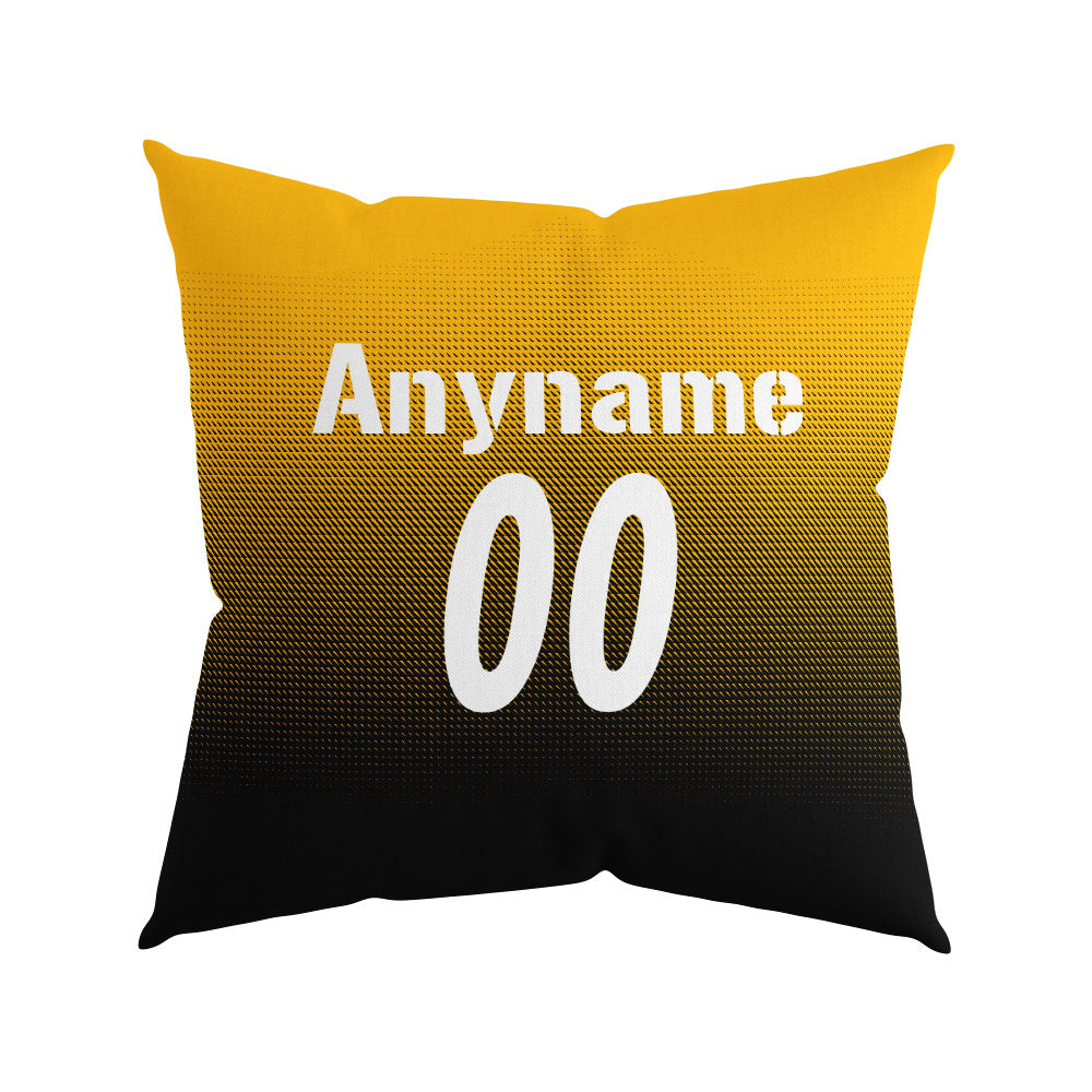 Custom Football Throw Pillow for Men Women Boy Gift Printed Your Personalized Name Number Yellow&Black&White enthsush