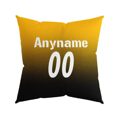 Custom Football Throw Pillow for Men Women Boy Gift Printed Your Personalized Name Number Yellow&Black&White enthsush