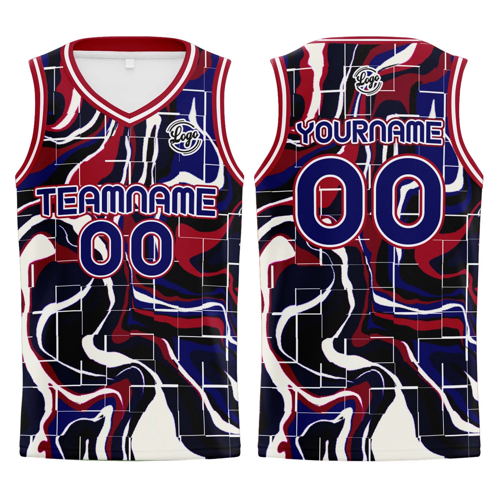 Custom Navy Red Basketball Jersey Uniform Suit Printed Your Logo Name Number enthsush