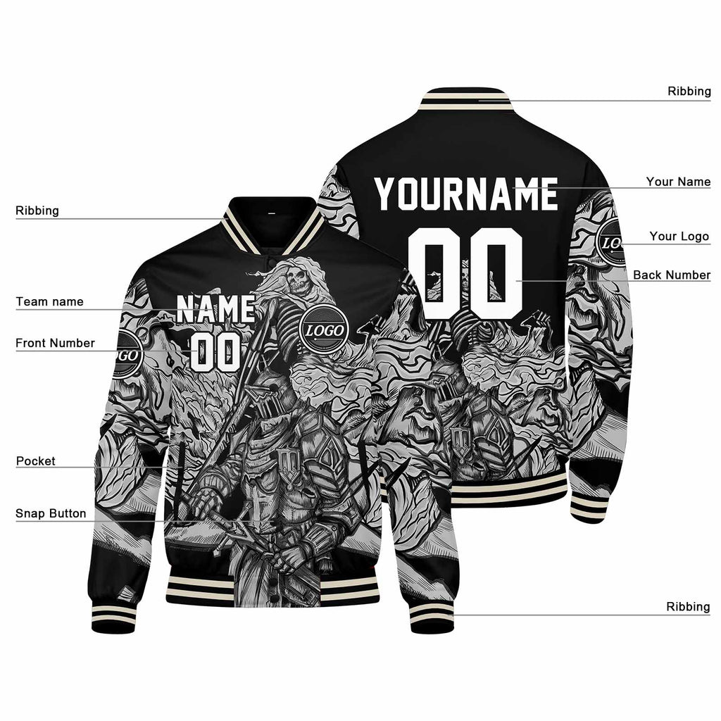 Custom Varsity Jacket Letterman jacket for Men, Women and Youth Grey enthsush