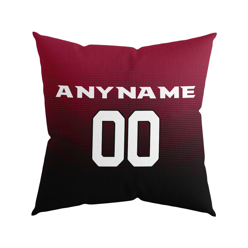 Custom Football Throw Pillow for Men Women Boy Gift Printed Your Personalized Name Number Red&Black&White enthsush