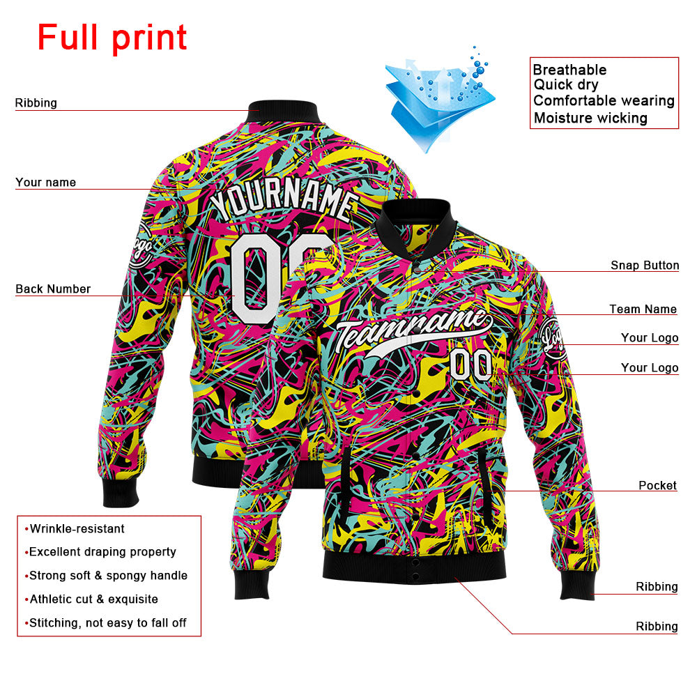 Personalized Custom Men's Jacket Customize Your Team Name, Logo, and Number enthsush