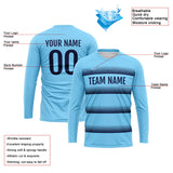 Custom Basketball Soccer Football Shooting Long T-Shirt for Adults and Kids Light Blue-Navy