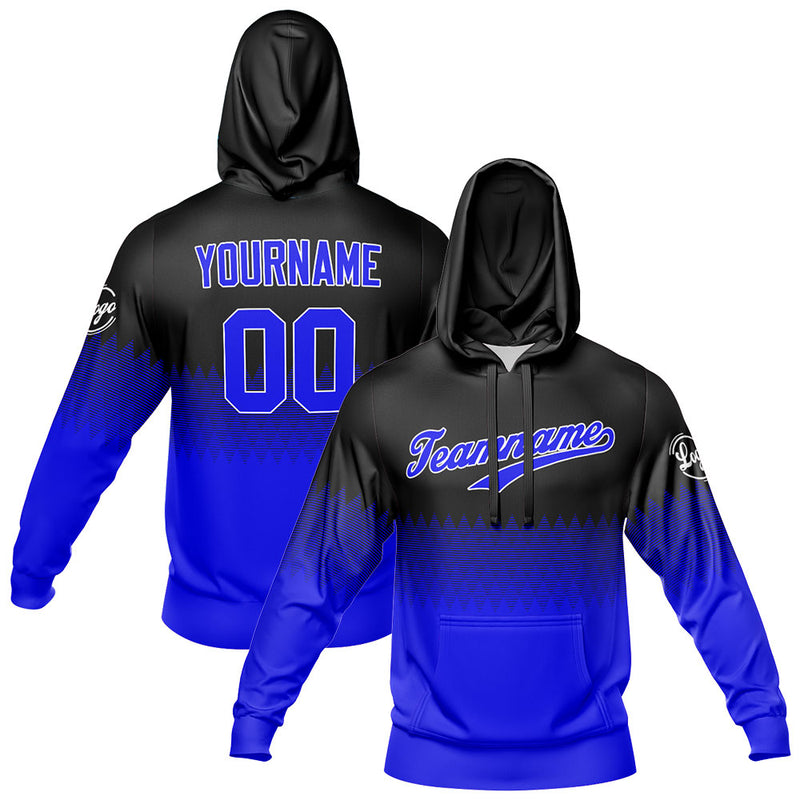 Custom Black Blue Sweatshirt Hoodie For Men Women Girl Boy Print Your Logo Name Number