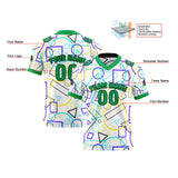 Custom Green Black Football Jersey Personalized Gradient Football Shirts for Men Printed Team Name Number Logo