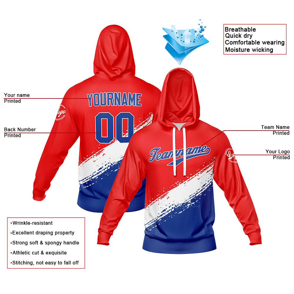 Custom Red Navy Sweatshirt Hoodie For Men Women Girl Boy Print Your Logo Name Number enthsush
