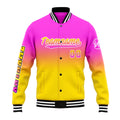 Custom Gradient Varsity Jacket Letterman jacket for Men, Women and Youth Pink&Yellow enthsush
