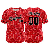 Custom Full Print Design Authentic Baseball Jersey red