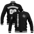 Custom Black White Waterproof Varsity Jackets Personalized Stitched Name Number Logo to Letterman Jackets enthsush