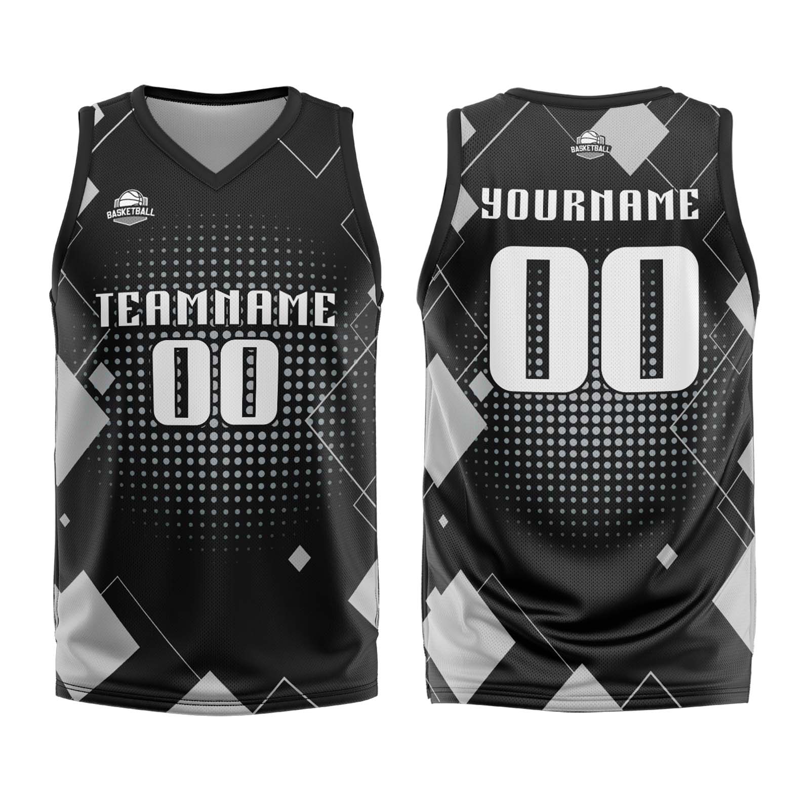 Custom Geometry Grey Basketball Jersey Uniform Suit Printed Your Logo Name Number enthsush