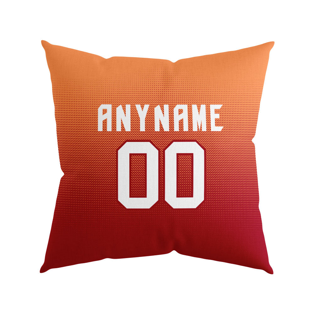 Custom Football Throw Pillow for Men Women Boy Gift Printed Your Personalized Name Number Orange&Red&White&Black enthsush