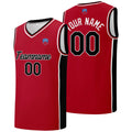 Custom basketball jersey shorts for men and women. Embroidered and printed name, number and logo Red enthsush