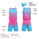 Custom Basketball Jersey Uniform Suit Printed Your Logo Name Number Pink-Light Blue