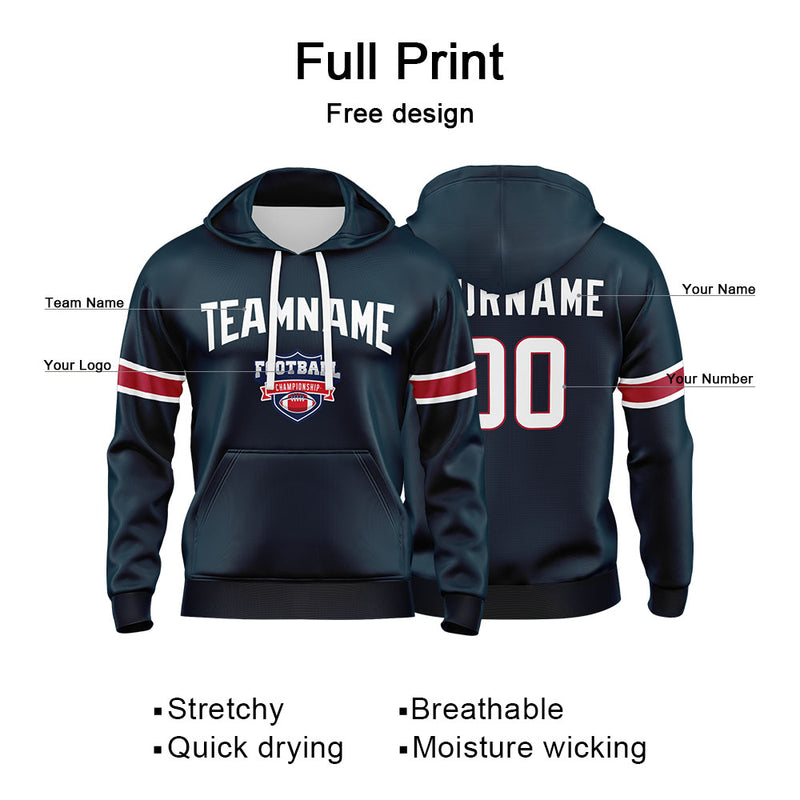 Custom Sweatshirt Hoodie For Man Woman Girl Boy Print Your Logo Name Number Navy