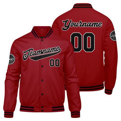 Custom Varsity Jacket Letterman jacket for Men, Women and Youth Red Black enthsush
