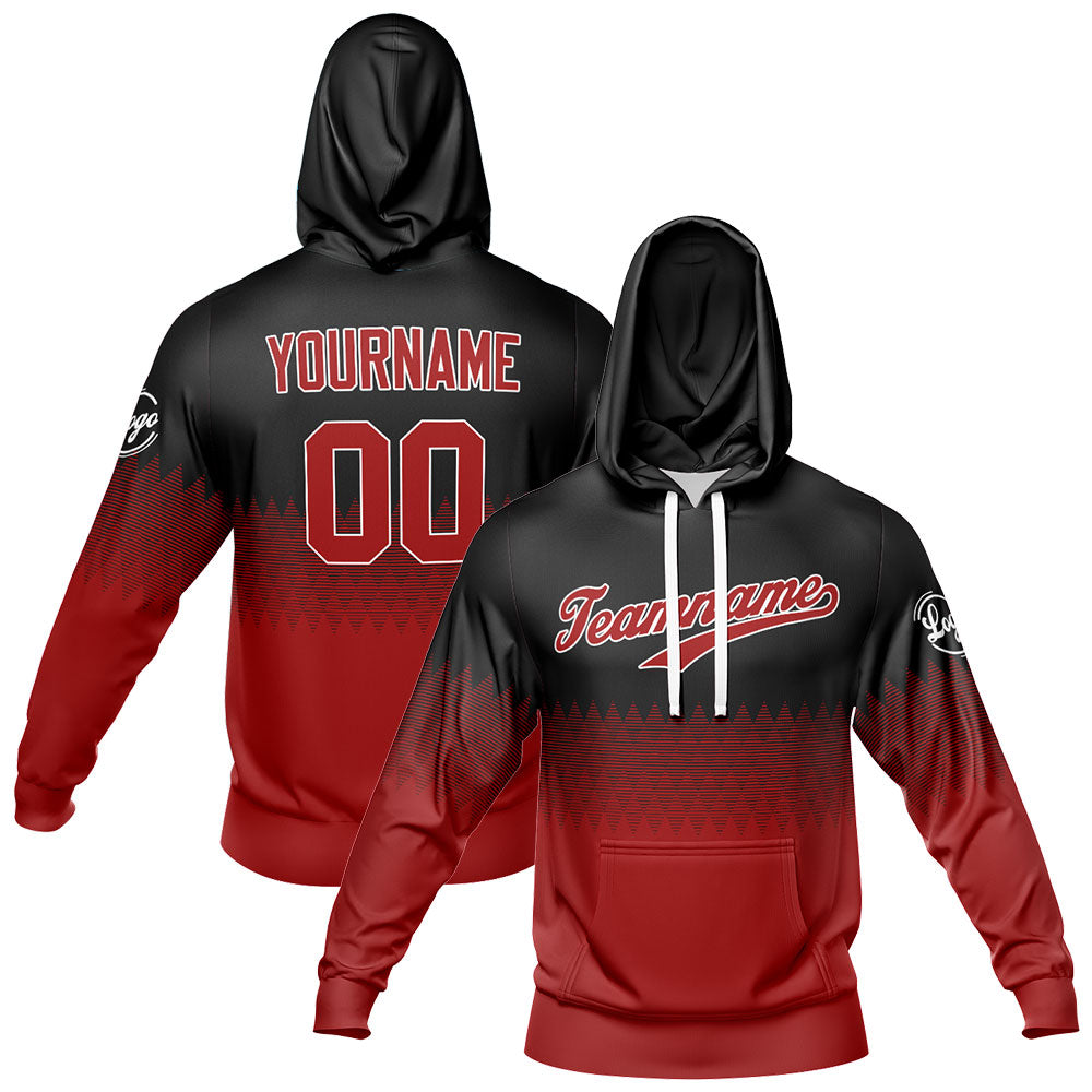Custom Black Deep Red Sweatshirt Hoodie For Men Women Girl Boy Print Your Logo Name Number enthsush