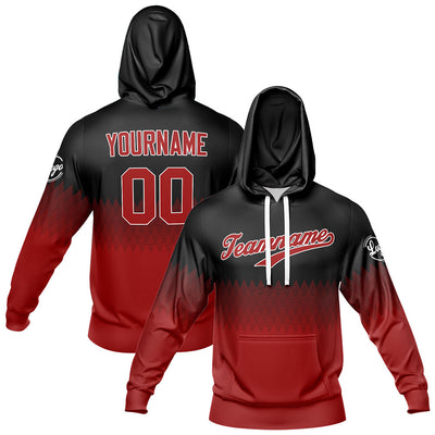 Custom Black Deep Red Sweatshirt Hoodie For Men Women Girl Boy Print Your Logo Name Number enthsush