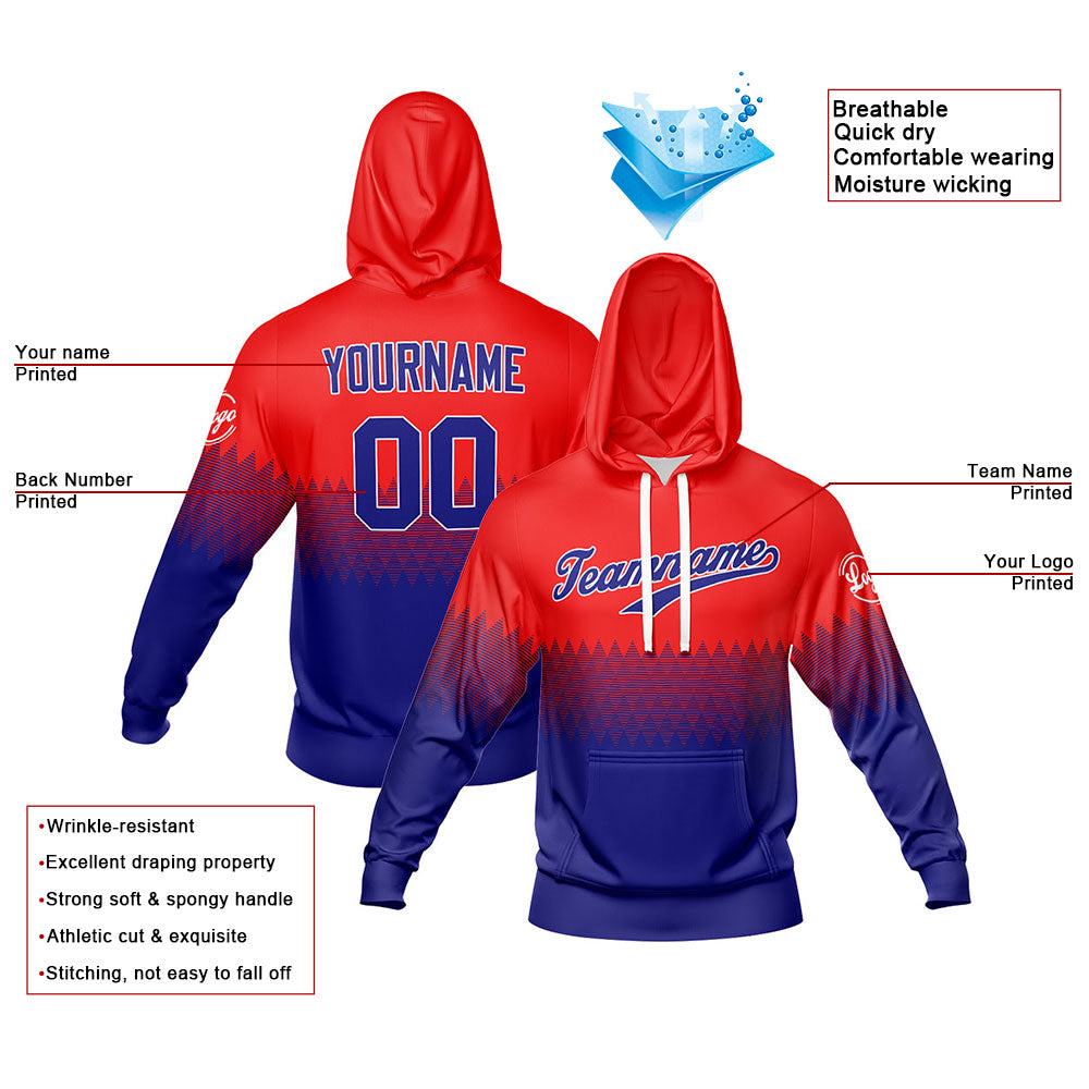 Custom Red Navy Sweatshirt Hoodie For Men Women Girl Boy Print Your Logo Name Number enthsush