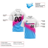 Custom White Pink Light Blue Short Sleeve Hoodies for Men Women Shirts with Hoods Printed Name Logo