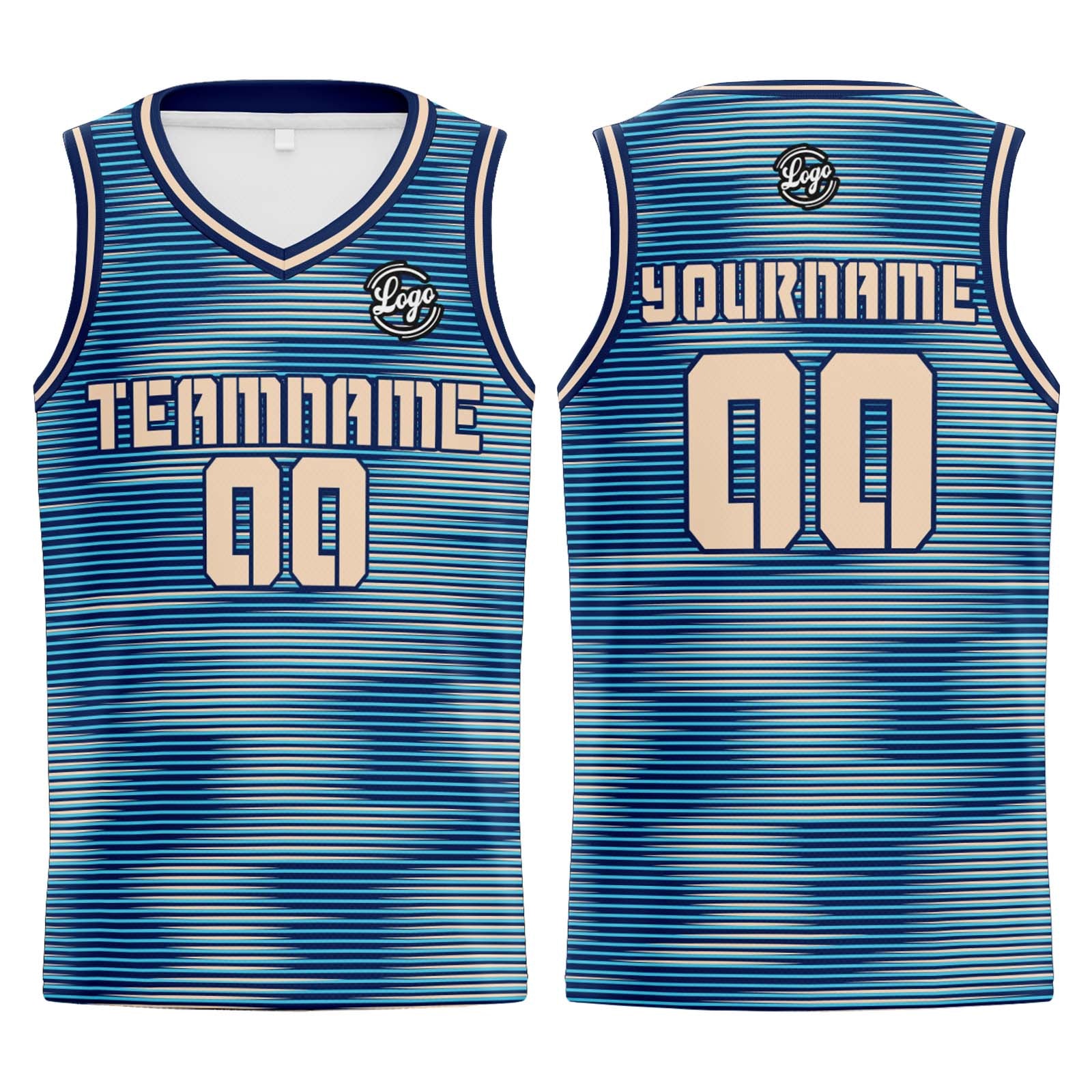 Custom Navy Cream Basketball Jersey Uniform Suit Printed Your Logo Name Number enthsush