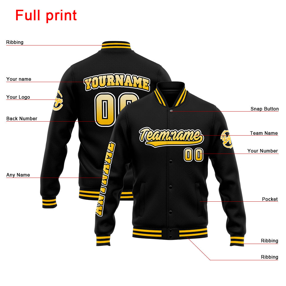Custom Varsity Jacket Letterman jacket for Men, Women and Youth Yellow Black enthsush