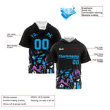 Custom Black Light Blue Short Sleeve Hoodies for Men Women Shirts with Hoods Printed Name Logo