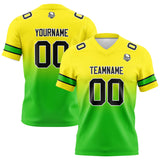 Custom Yellow&Green Gradient Football Jersey Personalized Football Shirts for Men Women  Printed Team Name Number Logo