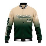 Custom Gradient Varsity Jacket Letterman jacket for Men, Women and Youth Khaki&Dark Green