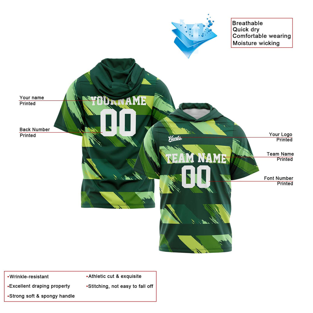 Custom Green Sleeve Hoodies for Men Women Shirts with Hoods Printed Name Logo enthsush