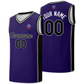 Custom basketball jersey shorts for men and women. Embroidered and printed name, number and logo Purple&Black enthsush