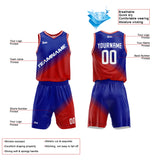 Custom Basketball Jersey Uniform Suit Printed Your Logo Name Number Red-Royal
