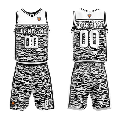Custom White Black Basketball Jersey Uniform Suit Printed Your Logo Name Number enthsush