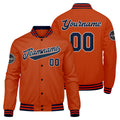 Custom Varsity Jacket Letterman jacket for Men, Women and Youth Navy Orange enthsush