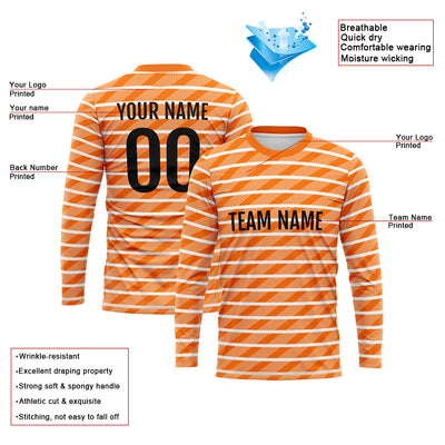 Custom Basketball Soccer Football Shooting Long T-Shirt for Adults and Kids Orange enthsush
