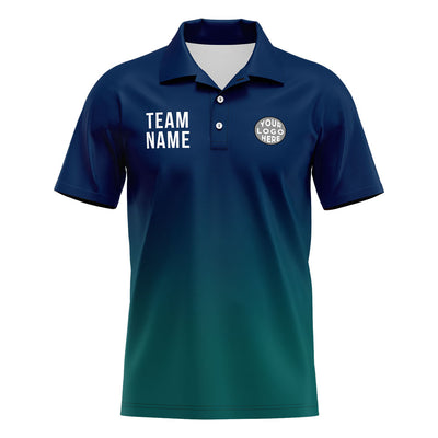Custom Navy Green Football Polo Shirts Add Your Unique Logo/Name/Number enthsush
