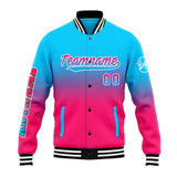 Custom Gradient Varsity Jacket Letterman jacket for Men, Women and Youth Light Blue&Pink