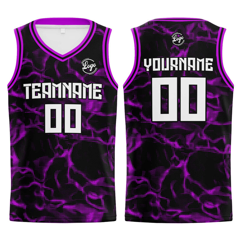 Custom Black Purple Basketball Jersey Uniform Suit Printed Your Logo Name Number