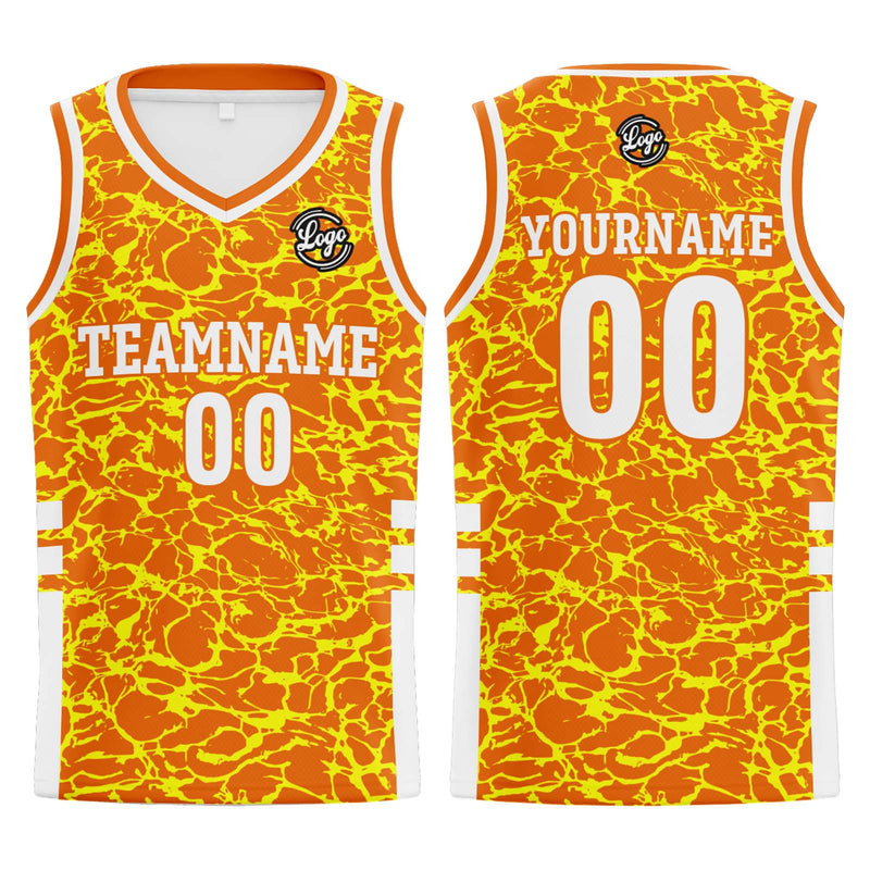 Custom Orange Basketball Jersey Uniform Suit Printed Your Logo Name Number