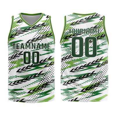Custom White Green Basketball Jersey Uniform Suit Printed Your Logo Name Number enthsush