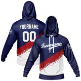 Custom Navy White Sweatshirt Hoodie For Men Women Girl Boy Print Your Logo Name Number