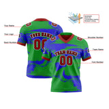 Custom Green Red Reversible Football Jersey Personalized Gradient Football Shirts for Men Printed Team Name Number Logo