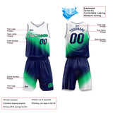 Custom Basketball Jersey Uniform Suit Printed Your Logo Name Number White-Green-Navy