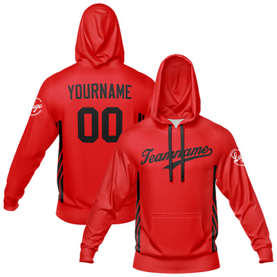 Custom Red Sweatshirt Hoodie For Men Women Girl Boy Print Your Logo Name Number enthsush