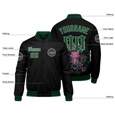 Custom Varsity Jacket Letterman jacket for Men, Women and Youth Green enthsush