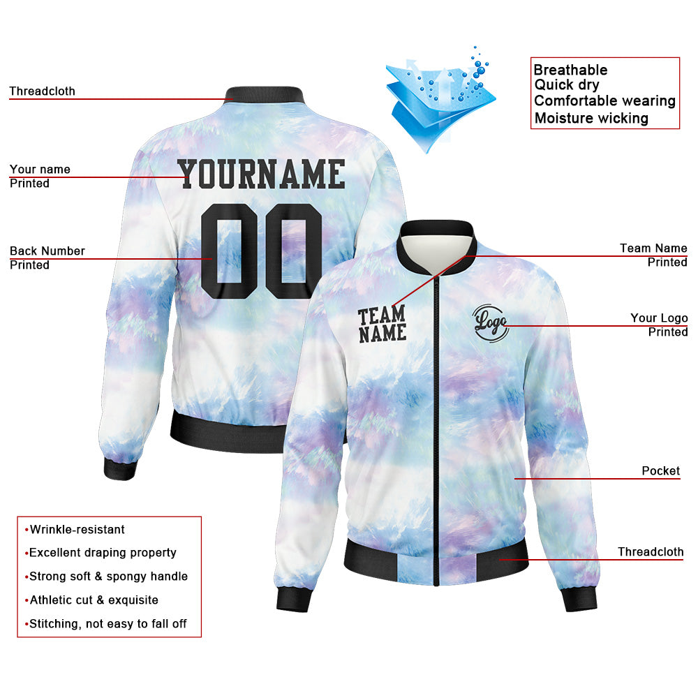 Custom Long Sleeve Windbreaker Jackets Uniform Printed Your Logo Name Number Explosive Tie Dyeing enthsush